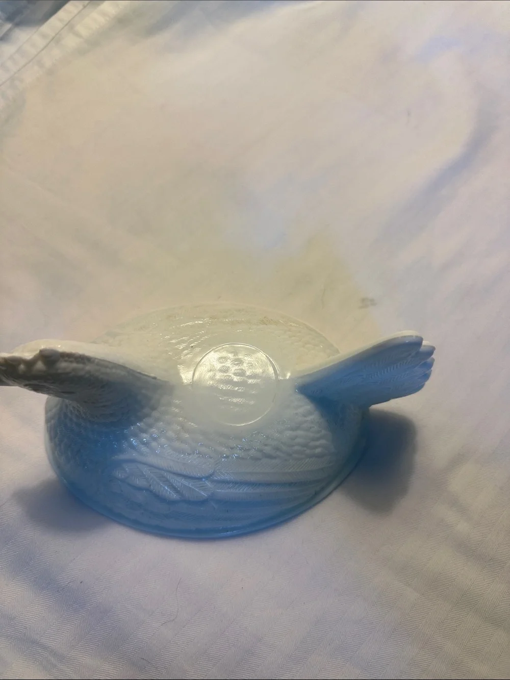 Glass milk Hen Covered Dish Decorative Serving Piece only top